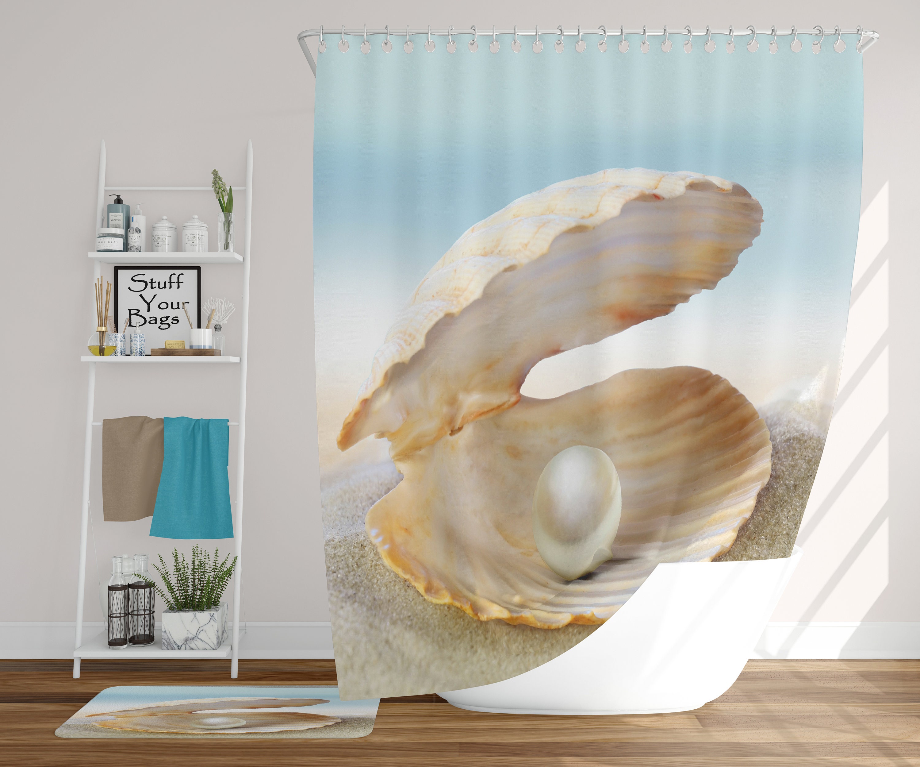 Pearl's Fantasy Candy Pink Shower Curtain - Perfect for any Fantasy Bathroom