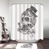 Pencil Skull Drawing Shower Curtain In Black And White, Add Some Gothic Charm To Your Bathroom