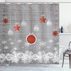 Pendant Stars Baubles Ornate Snowflakes Traditional Celebration Theme Shower Curtain - Cloth Fabric Bathroom Decors