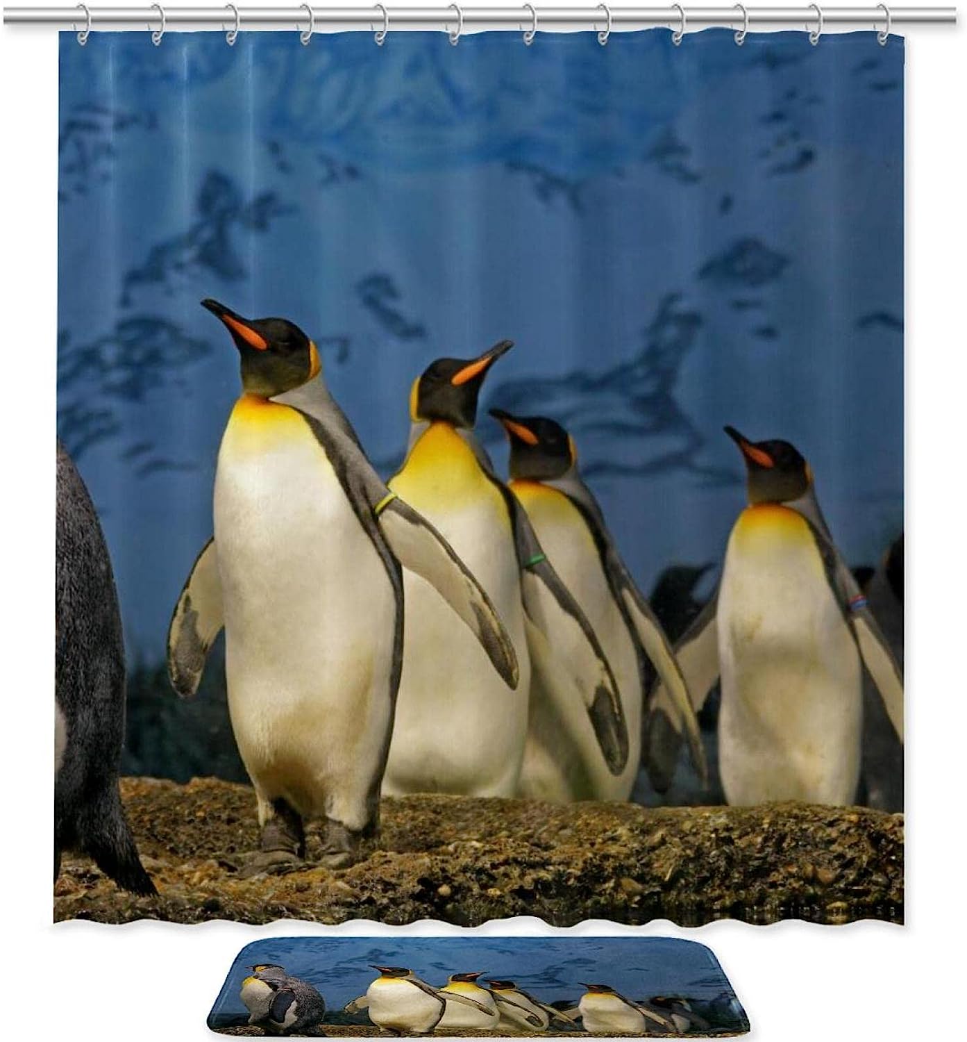 Penguin Animal Waterproof Shower Curtain For Bathroom