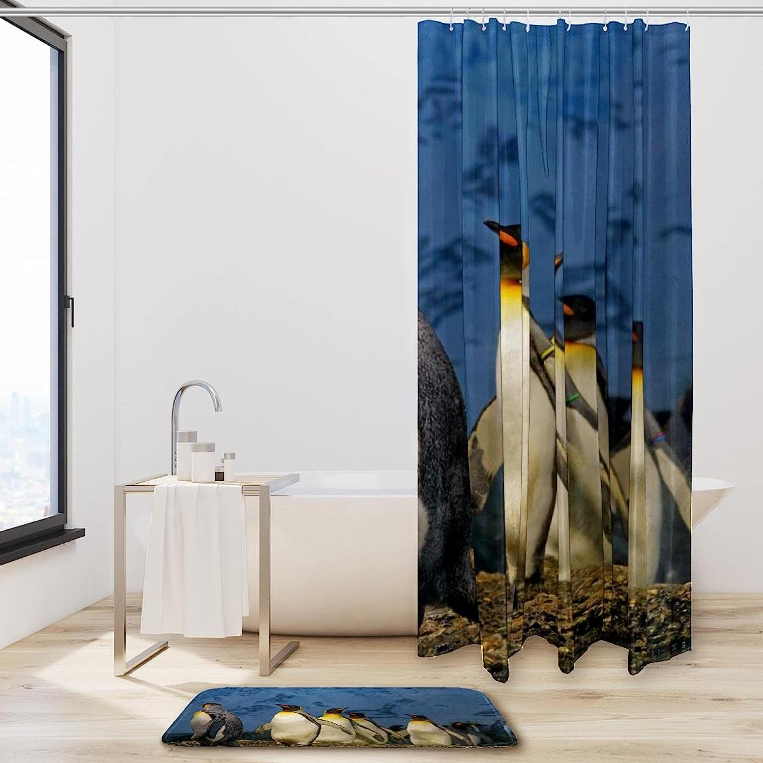 Penguin Animal Waterproof Shower Curtain For Bathroom - Image 2