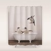Penguin Animals In The Bathtub Print Shower Curtain For Home Hotels