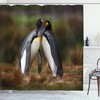 Penguin Couple Cuddling Print Animal Shower Curtain For Bathroom