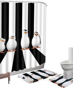 Penguin Cute Animals Pattern Shower Curtain - Perfect For Fun And Whimsical Bathroom Decorr