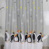 Penguin Design Shower Curtain With Metal Eylets And Waterproof Material For Bathroom Decor