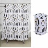 Penguin Design Waterproof Shower Curtain With Pop Up Laundry Hamper for Fun Bathroom Decor 