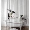 Penguin Fun Animal Shower Curtain Waterproof Cool Animal Print Shower Curtain Bathroom Decor
