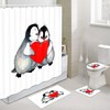 Penguin Love Heart Valentine's Day Shower Curtain