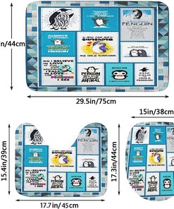 Penguin is My Spirit Animal Bathroom Set with 4 Items, Decorative Shower Curtain and Hooks