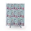 Penguins in Winter Clothes Print Shower Curtain, Fabric Christmas Bathroom Decor