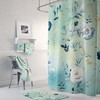 Peonies Watercolor Ink On Mint Teal Green Blue Shower Curtain Set - Minimalist Bathroom With A Touch Of Chic