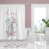 Peony Elephant Floral Print Shower Curtain For Girl'S Bathroom 
