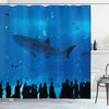 People and Park Aquarium Print Shower Curtain for the Bathroom