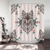 Persian Wolf Print Shower Curtain, Waterproof Bathroom Curtain