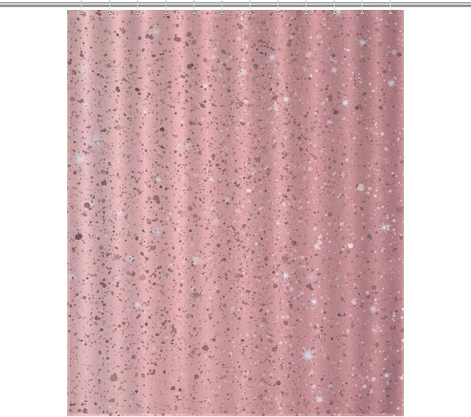 Personalize Your Bathroom with the Durable Bath Curtain Liner in Rose Gold Glitter
