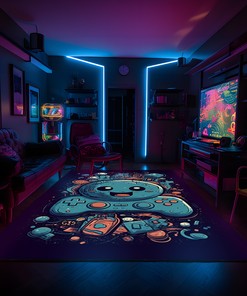 Personalize Your Game Room with Shufflezone Game Controller Area Rug and Vintage Game Room Decor