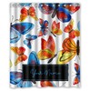 Personalized Aquarelle Shower Curtain With Butterfly Prints For Bathroom Decor