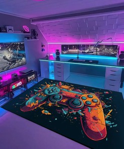 Personalized Area Rug for Boys Room - Customizable Game Room Themed Rug for Teen Boys - Upgrade Your Room Decor