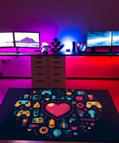 Personalized Area Rug for Gaming Room - Customizable Game Controller Rug for Living Room Decor - Upgrade Your Living Room Decor