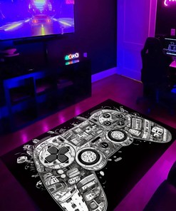 Personalized Area Rug for Kids Room with Game Controller Design - Perfect for Boys and Girls