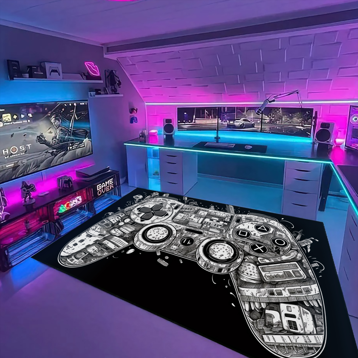 Personalized Area Rug for Kids Room with Game Controller Design - Perfect for Boys and Girls - Image 2