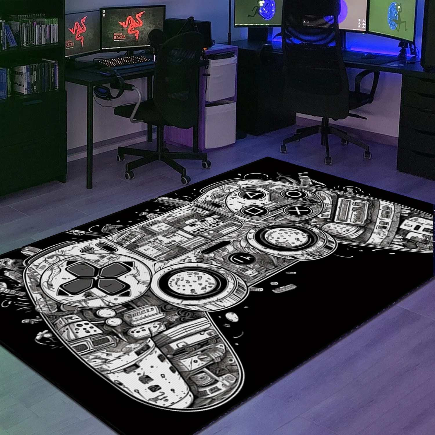 Personalized Area Rug for Kids Room with Game Controller Design - Perfect for Boys and Girls - Image 3