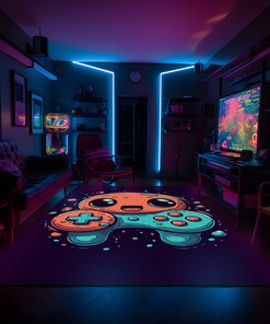 Personalized Area Rugs - Set the Tone for Your Gaming, Living Room, Bedroom Decor with Vintage Game Room Style