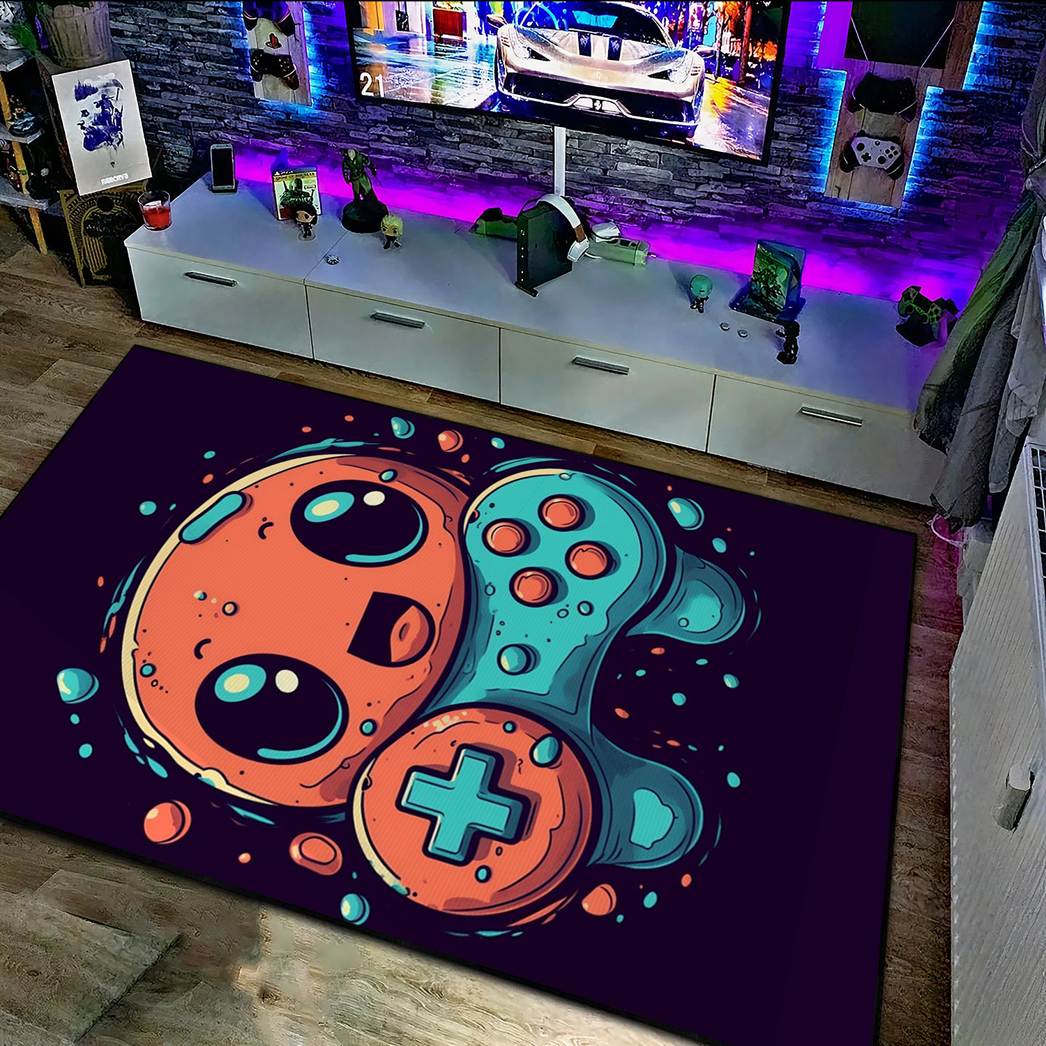 Personalized Area Rugs - Set the Tone for Your Gaming, Living Room, Bedroom Decor with Vintage Game Room Style - Image 3
