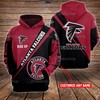 Personalized Atlanta Falcons Nfl Custom Name Hoodie 3D All Over Print Zip Up - Unique Apparel