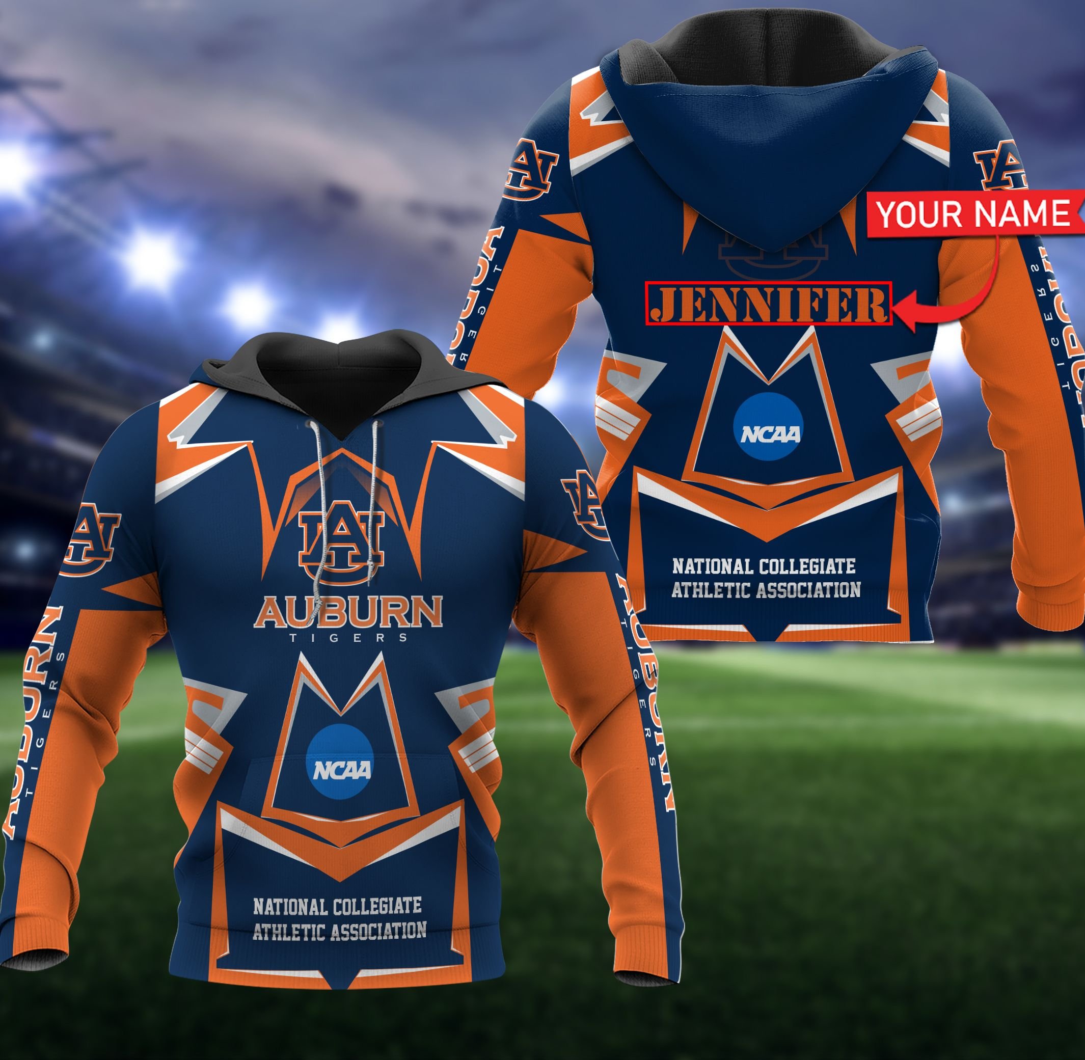 Personalized Auburn Tigers 3D All Over Print Zip Hoodie - Customized Gifts For Fans