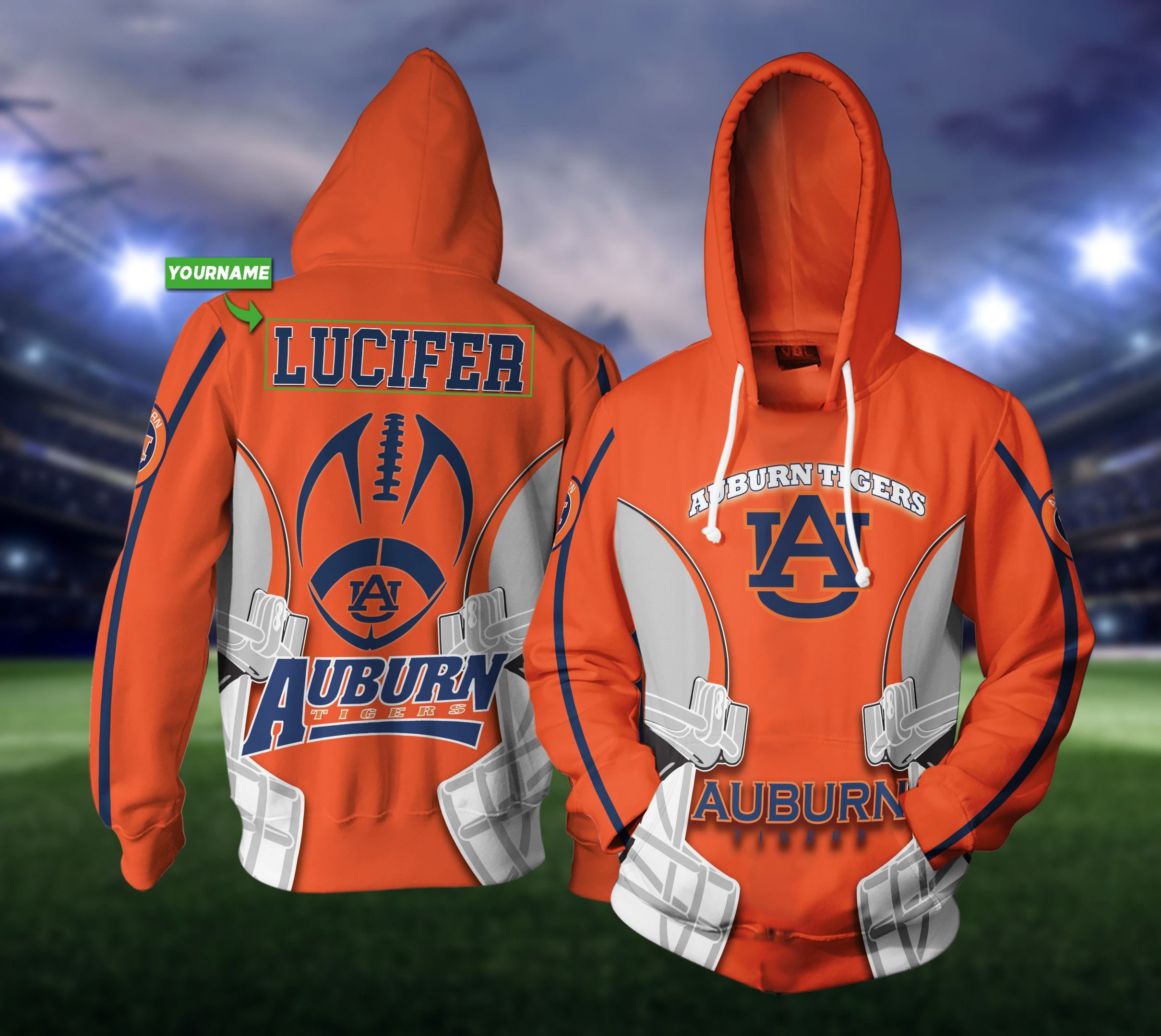 Personalized Auburn Tigers 3D All Over Print Zip Hoodie - Great Ncaa Gift