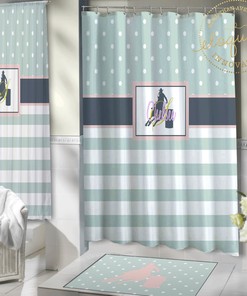 Personalized Barrel Racing Shower Curtain, Great Gift Idea For Horse Lovers