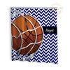 Personalized Basketball Chevron Blue Shower Curtain, Fabric Curtain for Boys or Girls Bathroom