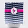 Personalized Basketball Shower Curtain For Girls In Polka Dots And Navy