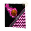 Personalized Basketball Shower Curtain- Girls Pink And Black Sport Design Fabric For Kids Bathroom Decor