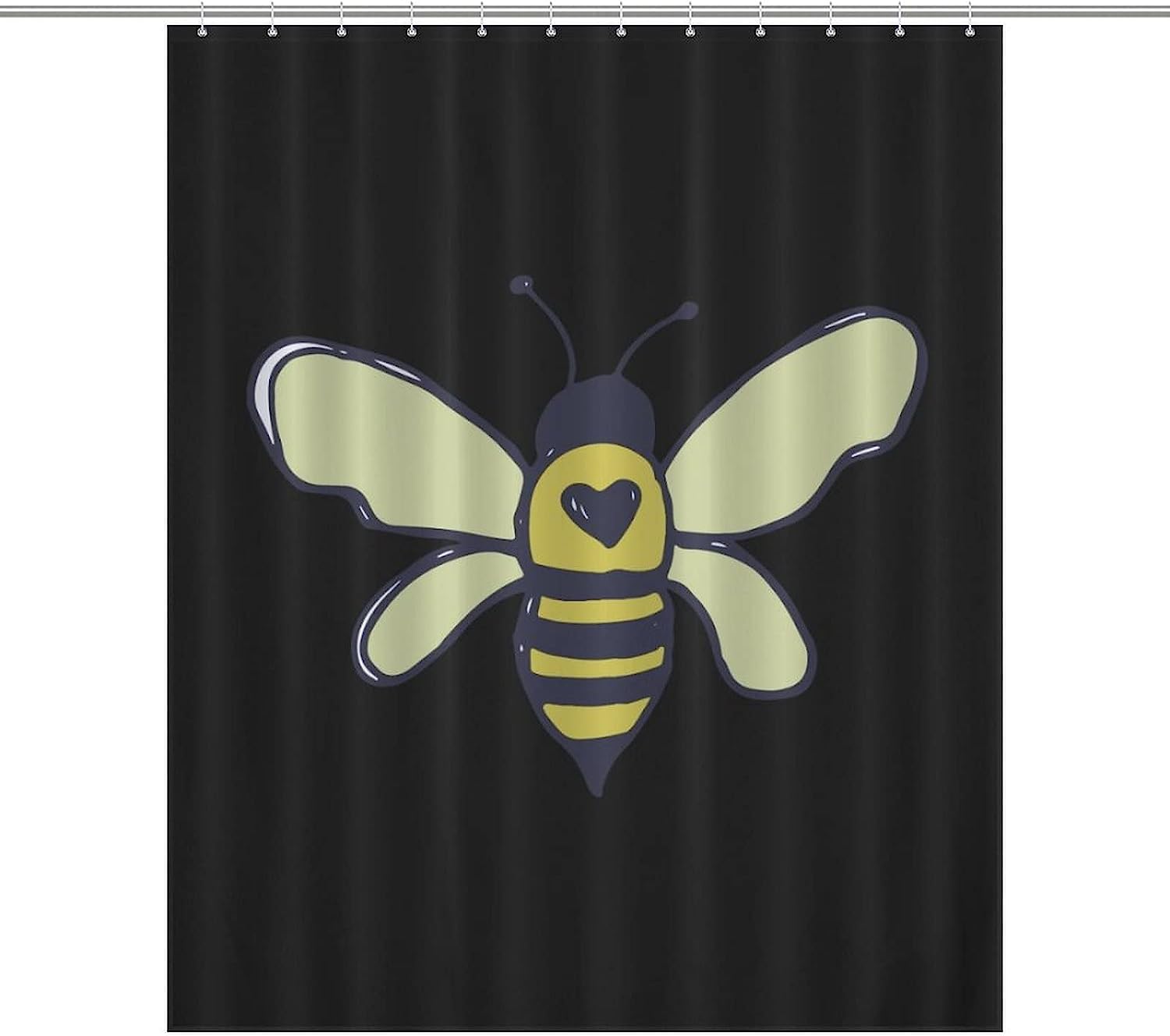 Personalized Bees Heart Shower Curtain Durable Bath Curtain