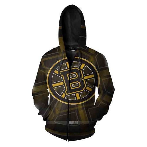 Personalized Boston Bruins Nfl Football Big Logo Men And Women All Over Print 3D Zip Up Hoodie