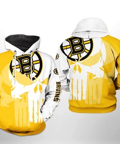 Personalized Boston Bruins Nhl Team Skull Unisex All Over Print 3D Zip Up Hoodie
