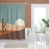 Personalized Cactus Shower Curtain - Southwestern Bathroom Decor with Custom Name and Cactus Prints