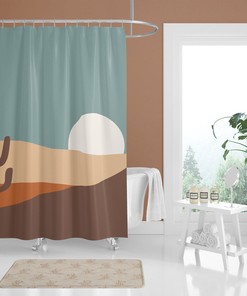 Personalized Cactus Shower Curtain - Southwestern Bathroom Decor with Custom Name and Cactus Prints