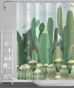 Personalized Cactus Shower Curtain for a Unique Bathroom Decor