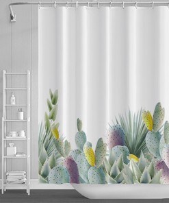 Personalized Cactus Shower Curtain for a Unique Bathroom Decor