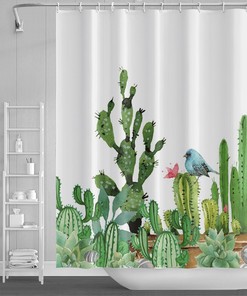 Personalized Cactus Shower Curtain for a Unique Bathroom Decor