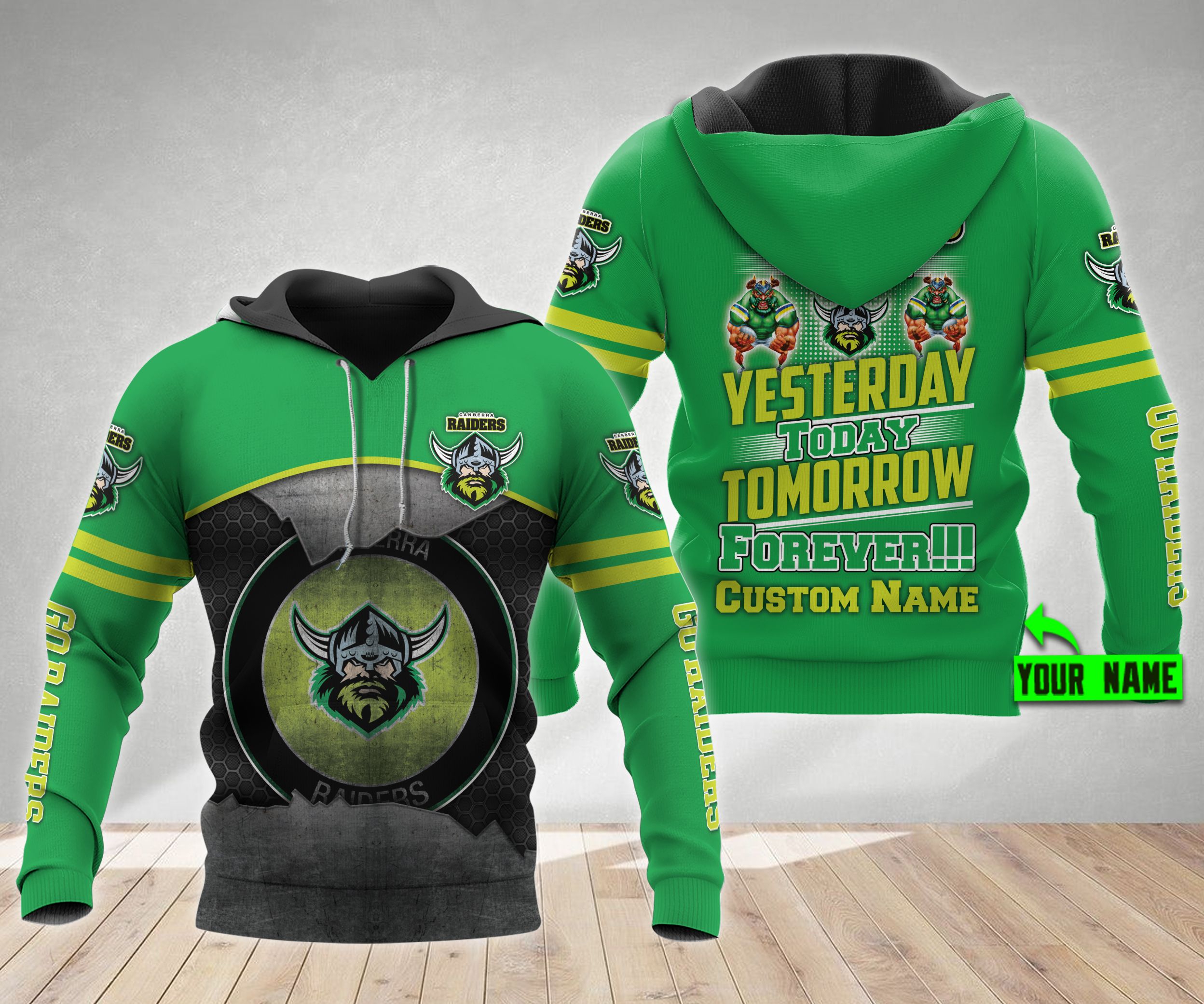 Personalized Canberra Raiders Nrl Custom Name 3D All Over Printed Hoodie