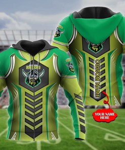 Personalized Canberra Raiders Nrl Zip Up 3D All Over Print Hoodie With Custom Name 
