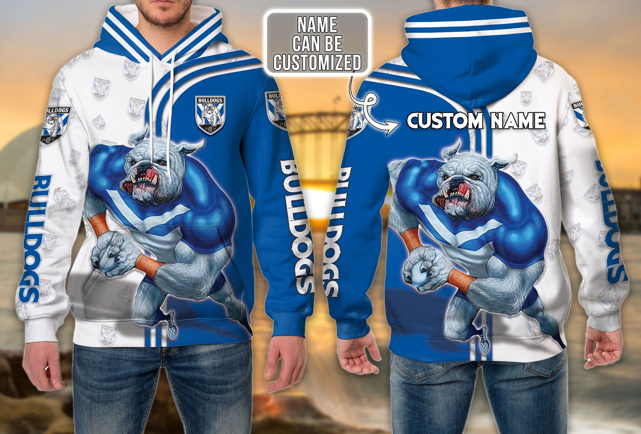Personalized Canterbury Bankstown Bulldogs Nrl Custom All Over Print Hoodie