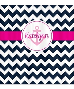 Personalized Chevron Anchor Shower Curtain For A Vibrant Look