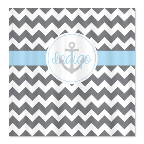 Personalized Chevron Anchor Shower Curtain For A Vibrant Look - Image 2