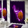 Personalized Dark Purple Basketball Shower Curtain, Teen Girl Bathroom Decor - Unique Bath Curtain