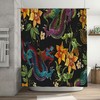 Personalized Dragon Beautiful Golden Flowers Shower Curtain, Waterproof Bath Curtain Perfect For Gift Giving 